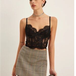 Black Lace Bustier Top